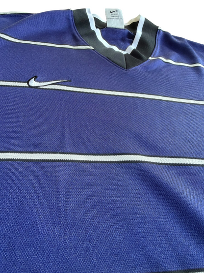 VTG ‘90s Nike Blue Striped Soccer Jersey V-Neck Size: S