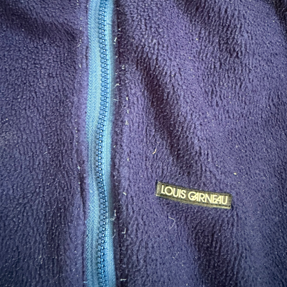 VTG ‘90s Louis Garneau Graphic Igloo Skier Reversible Fleece Jacket Rare Size: XL