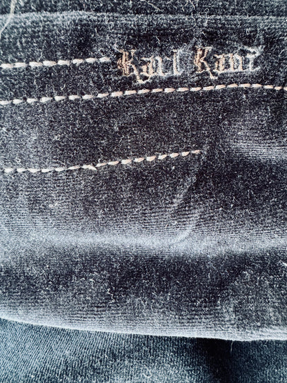 VTG Y2K Karl Kani Navy Black Velour Hoodie Size: XXL