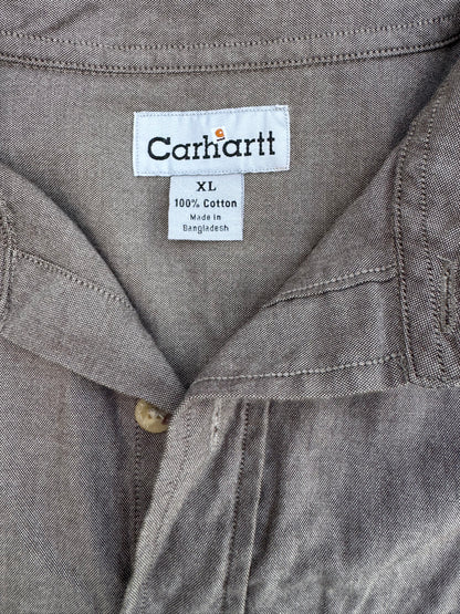 Carhartt Casual Button-Up Shirt Moss Chambray Short Sleeve Size: XL