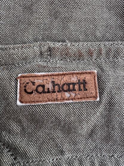 Carhartt Casual Button-Up Shirt Moss Chambray Short Sleeve Size: XL