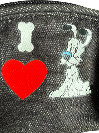 2009 Parc Asterix Dogmatix Idefix Denim Zip Coin Purse Pouch