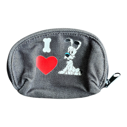 2009 Parc Asterix Dogmatix Idefix Denim Zip Coin Purse Pouch