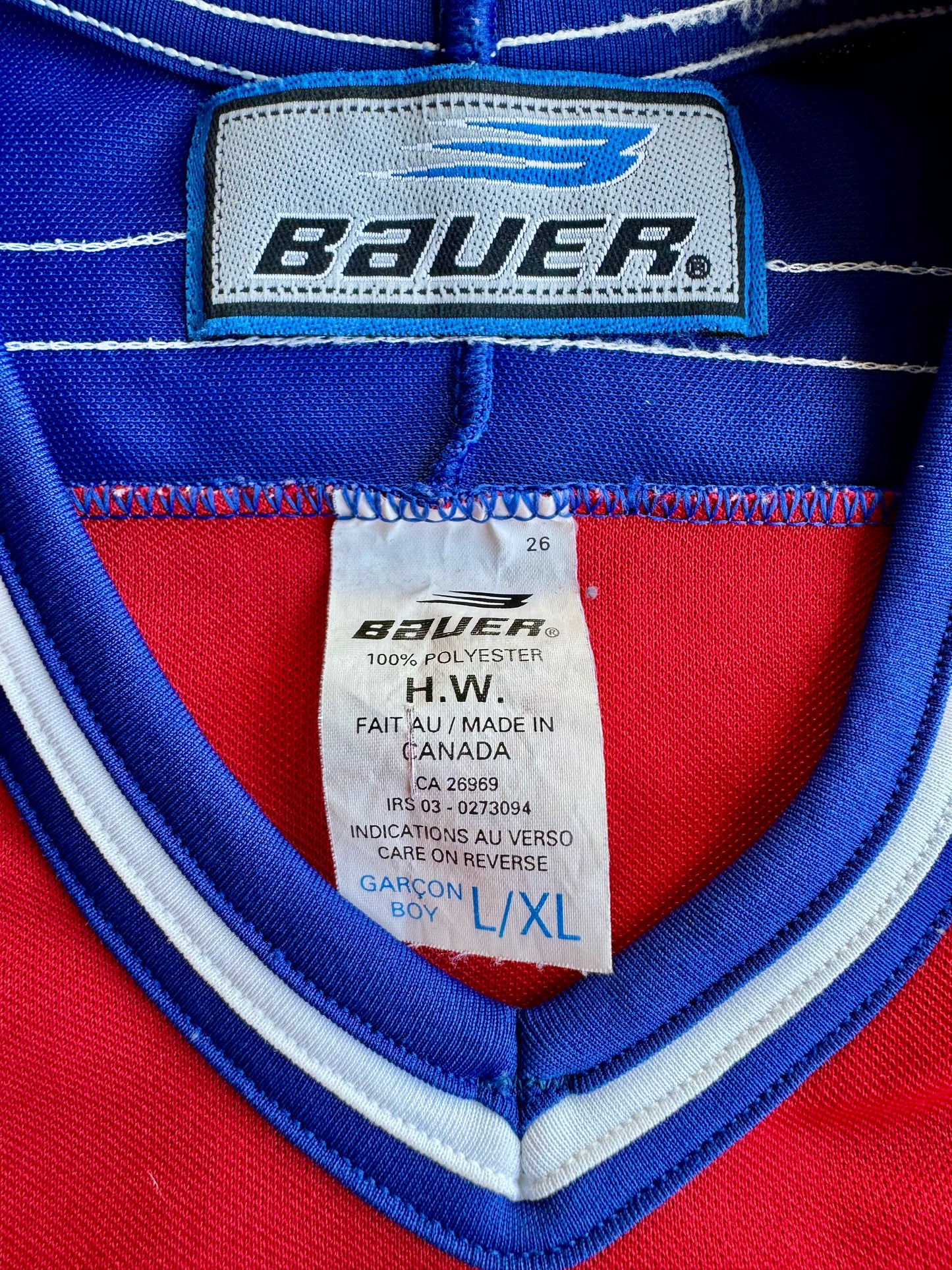 Vintage Montreal Rockets QMJHL Bauer Hockey Jersey – Boys L/XL