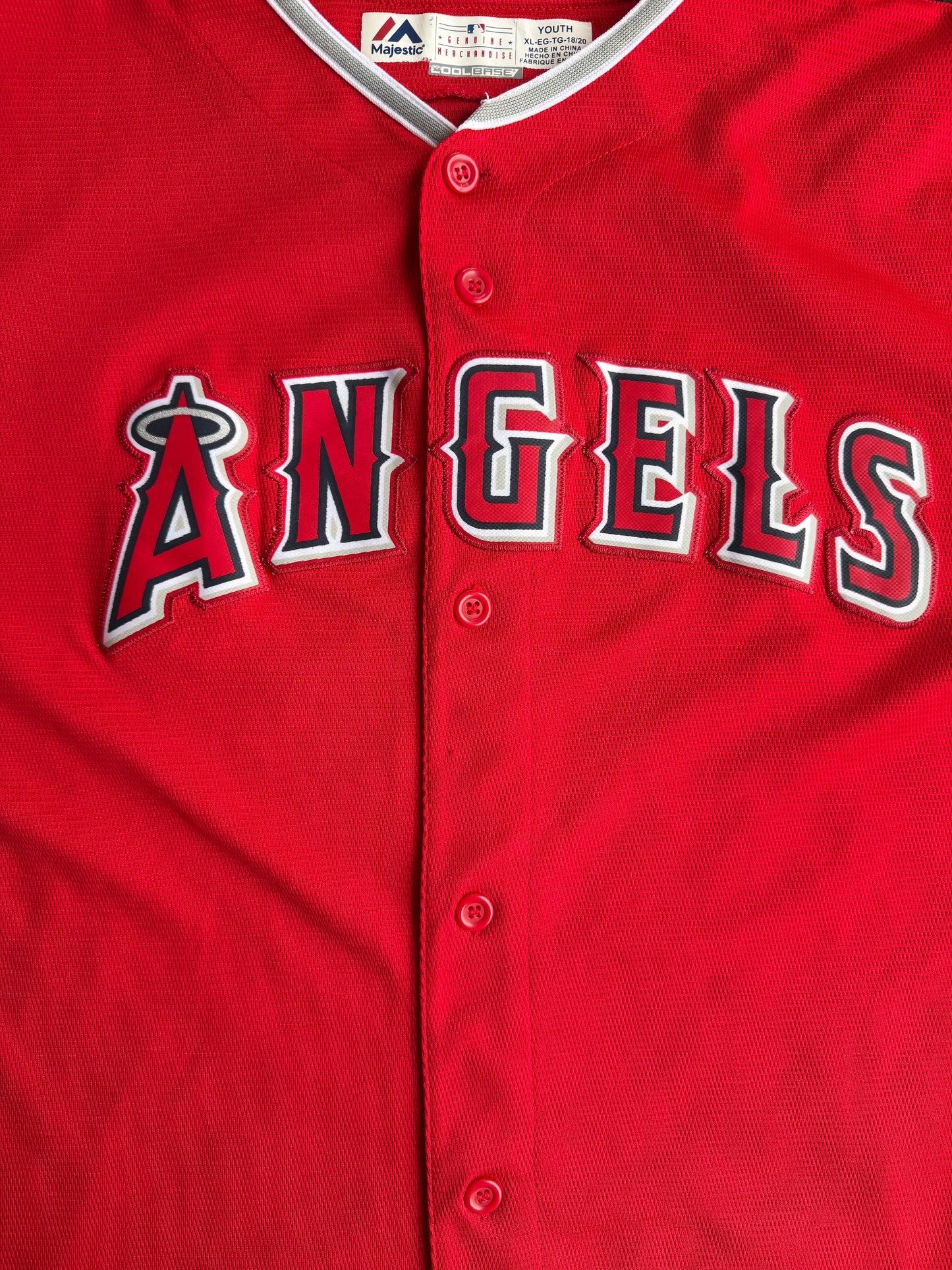 Los Angeles Angels Mike Trout #27 Majestic Youth Red Jersey Size: XL (18/20)