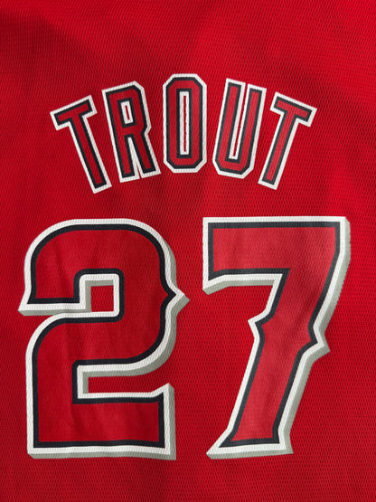 Los Angeles Angels Mike Trout #27 Majestic Youth Red Jersey Size: XL (18/20)