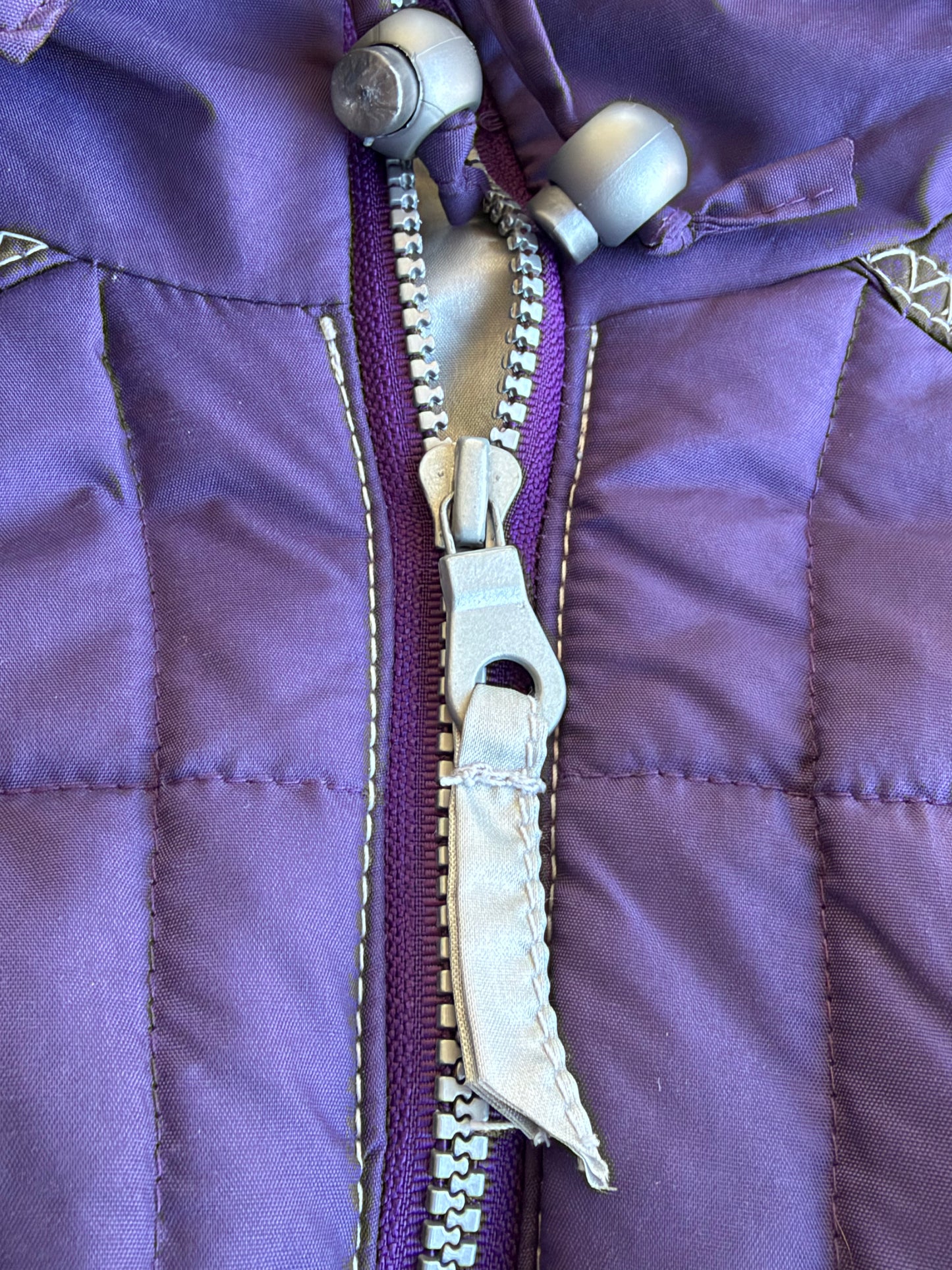 VTG Atlantic Sportswear Ski Purple Quilted One-Piece Youth Snowsuit Size: M