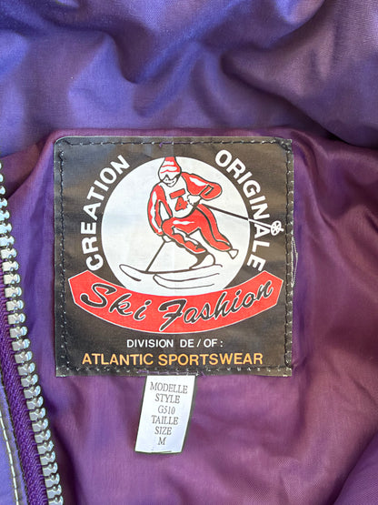 VTG Atlantic Sportswear Ski Purple Quilted One-Piece Youth Snowsuit Size: M