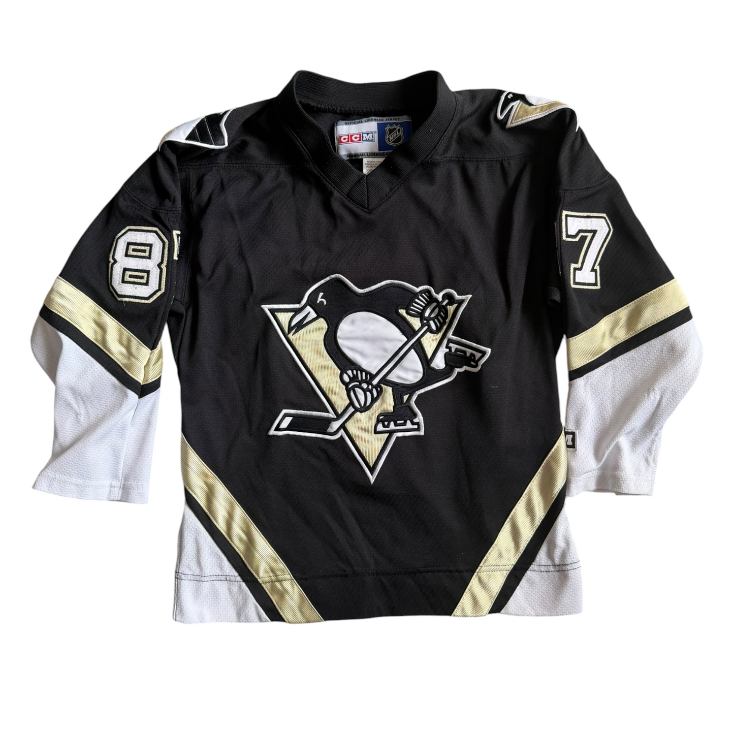 Pittsburgh Penguins Sidney Crosby #87 Retro NHL CCM Hockey Jersey Youth Size: S/M