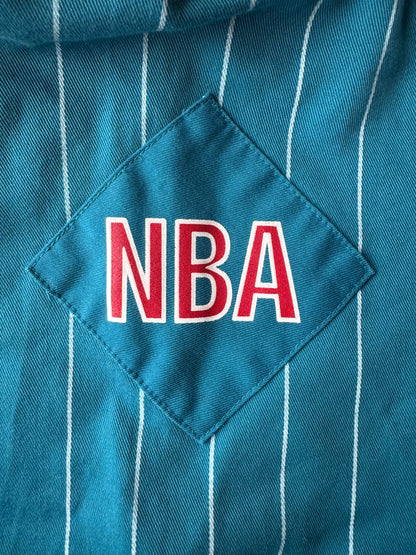 VTG ‘90s Charlotte Hornets Starter NBA Pinstripe Baseball Jersey Size: L