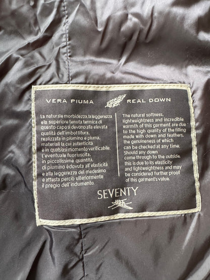 SEVENTY Venezia Brown Puffer Down Jacket Vest Fur Women's Size: 46