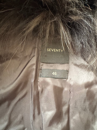 SEVENTY Venezia Brown Puffer Down Jacket Vest Fur Women's Size: 46