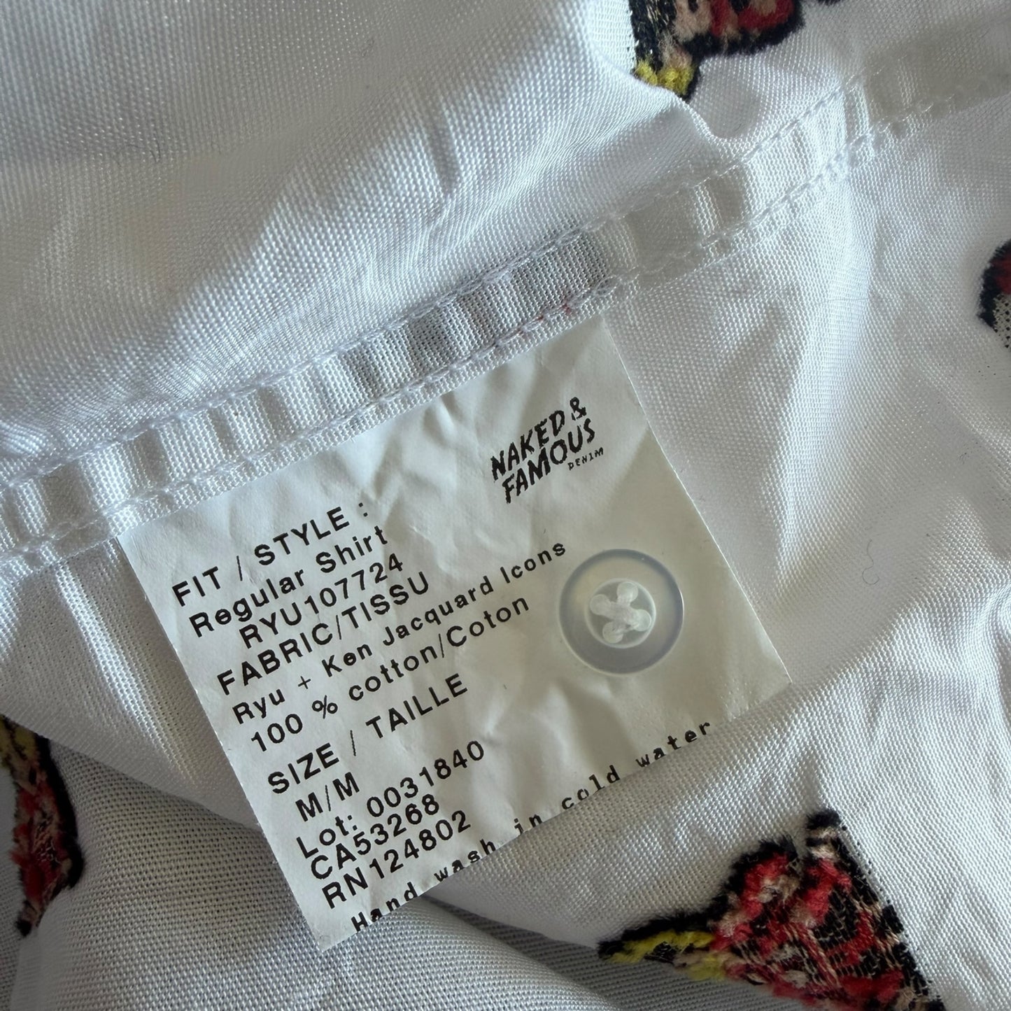 Naked & Famous Capcom Street Fighter Ken & Ryu Button-Down Shirt Size: M