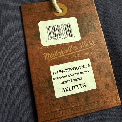 Montreal Canadiens Mitchell & Ness Navy College Dropout OVS Hoodie Size: 3XL