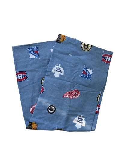 VTG NHL Hockey Original 6 Teams Logos Fitted Flat Bed Sheet Size: TWIN