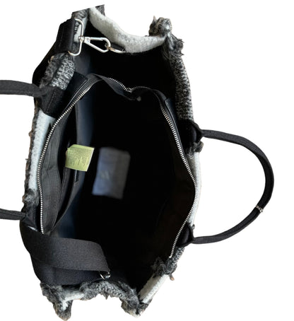 Alex•Max Europe Faux Fur Patchwork Crossbody Tote Purse Bag