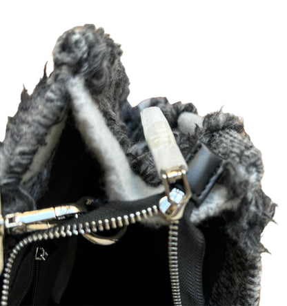 Alex•Max Europe Faux Fur Patchwork Crossbody Tote Purse Bag