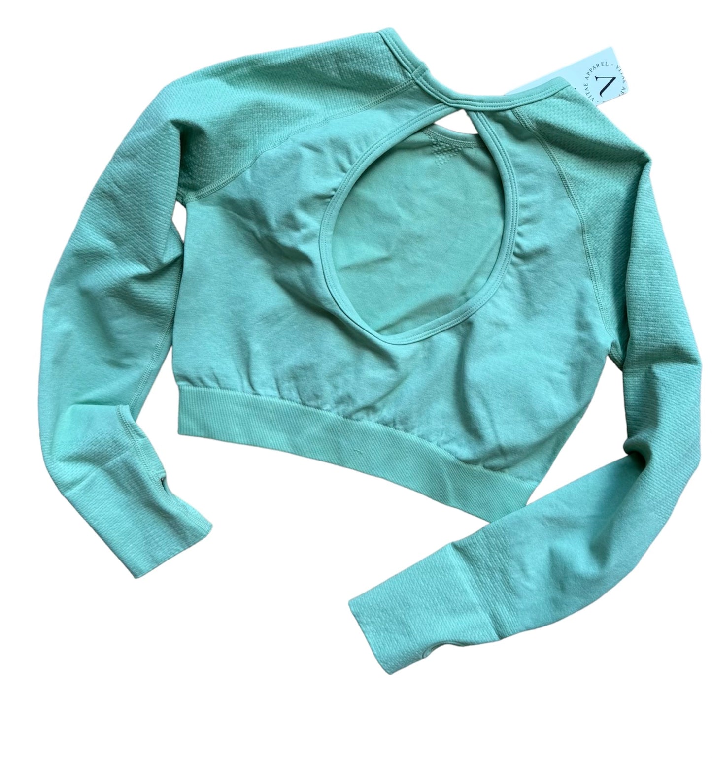 Vitae Apparel Recharge LS Crop Top Lime Green Women's Size: M