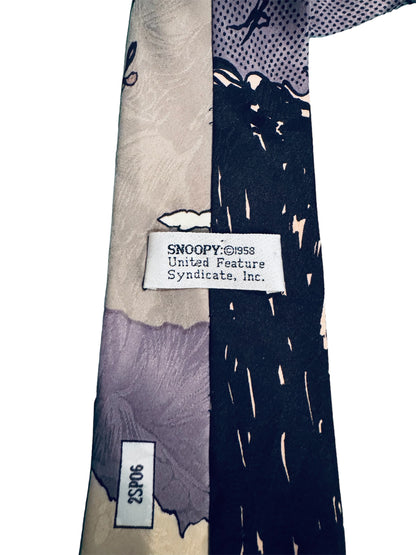 VTG Snoopy & Charlie Brown Golfing Silk Tie Mens Traditional