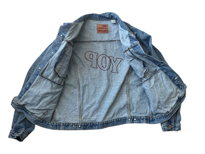 VTG Buffalo Jean Jacket 100% Cotton Rare Embroidery “YOP” Size: M