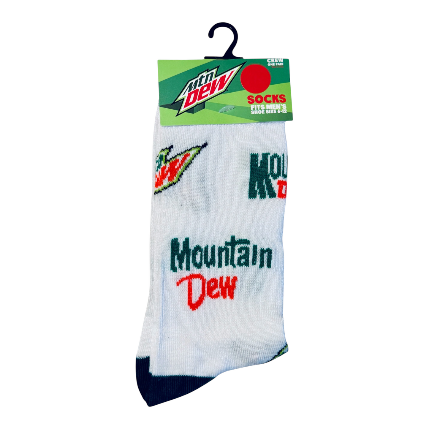 Mountain Dew White Crew Socks