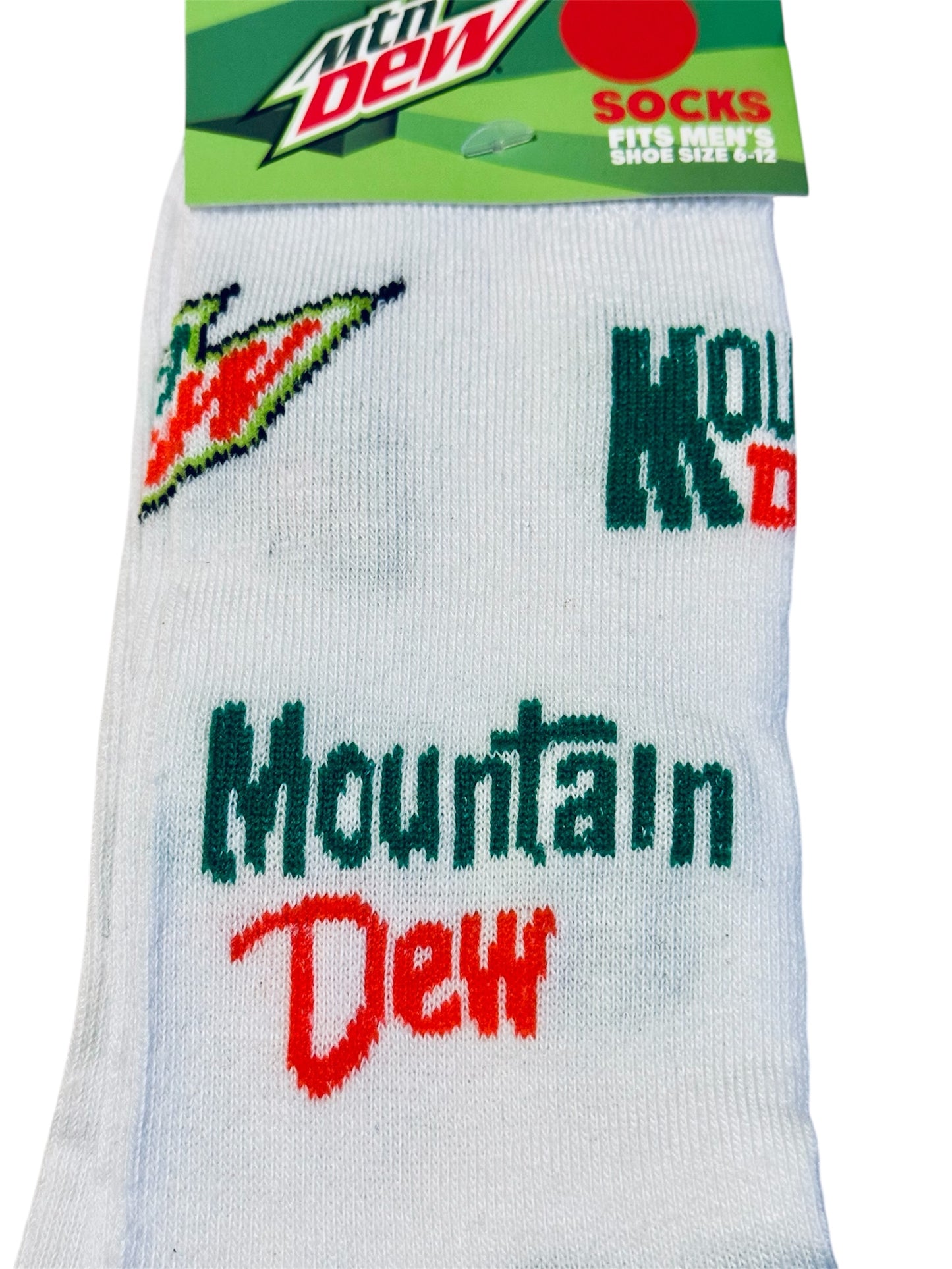 Mountain Dew White Crew Socks