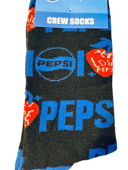 Pepsi Black Crew Socks