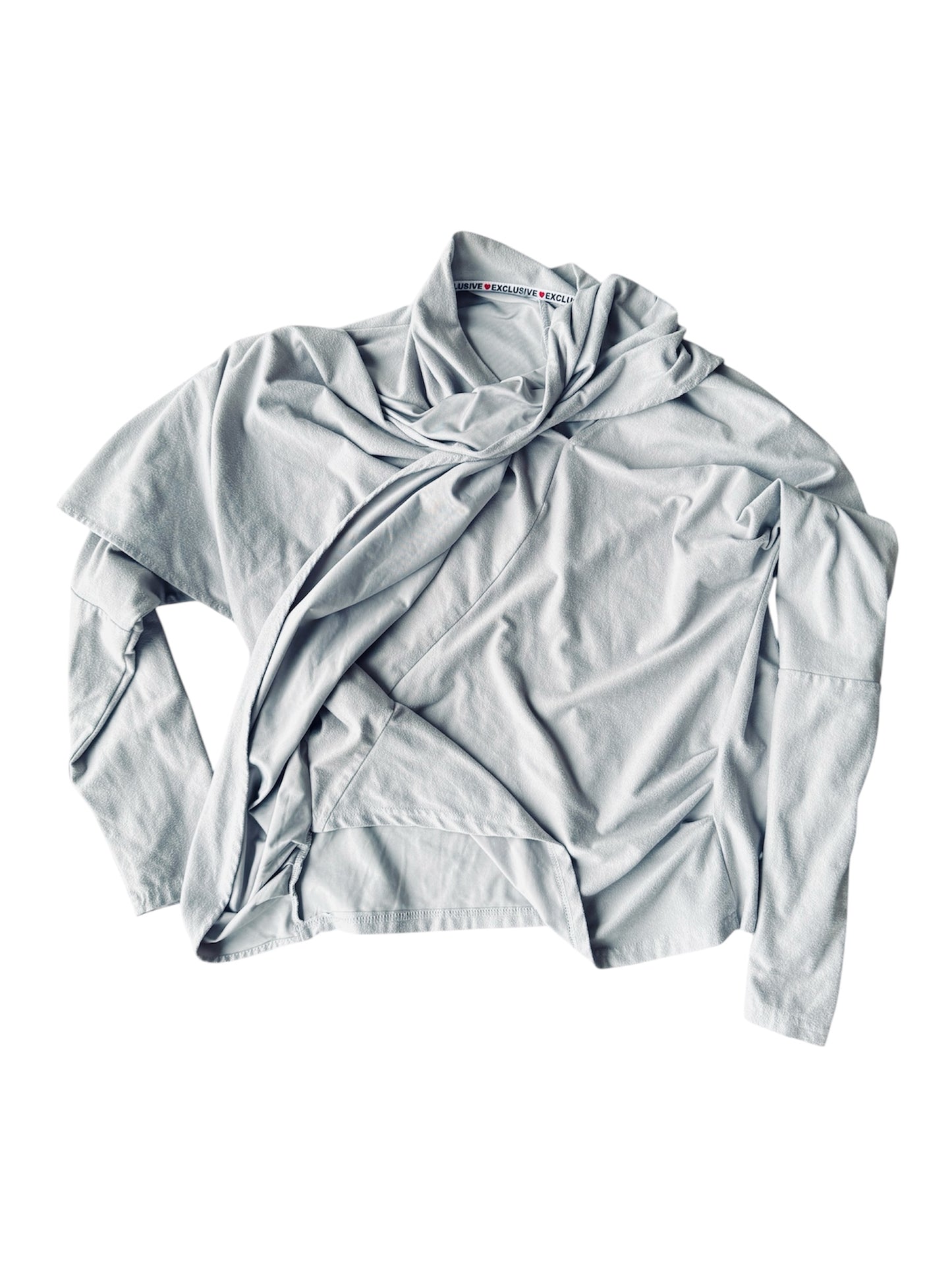 Exclusive Long Sleeve Pullover Wrap Soft Grey Size: S