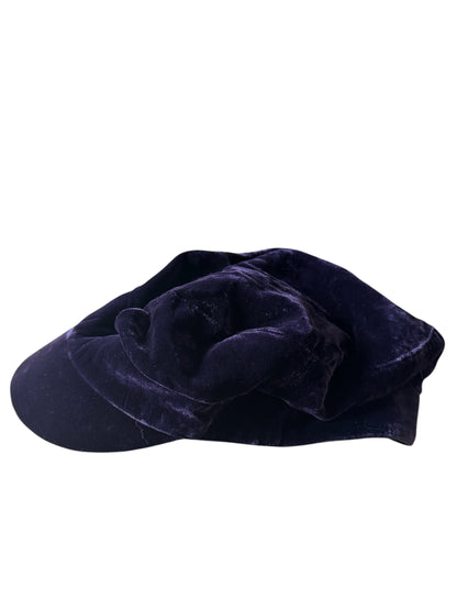 VTG Rare Rugby Ralph Lauren Purple Velvet Baker Boy Cap Hat Size: M/L