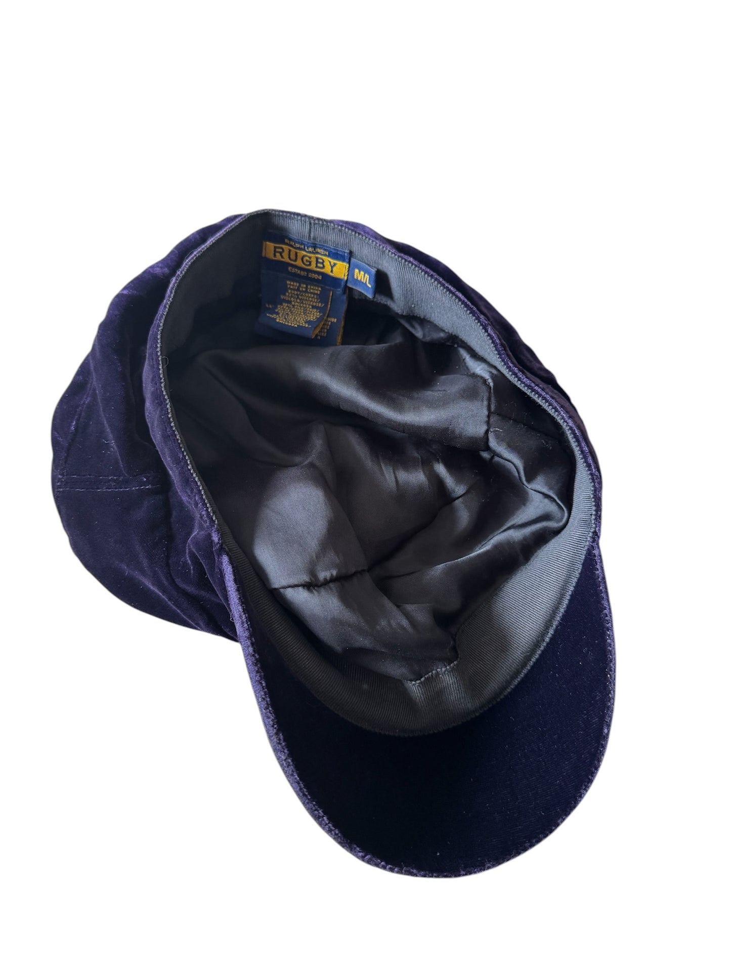 VTG Rare Rugby Ralph Lauren Purple Velvet Baker Boy Cap Hat Size: M/L