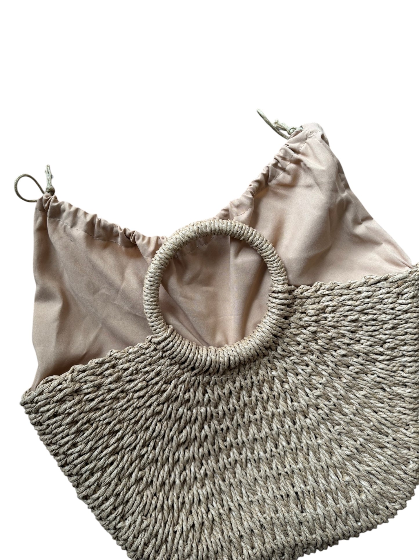 Summer Rattan Top Handle Bag