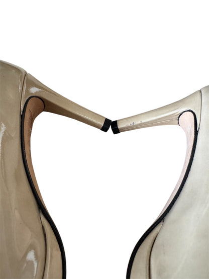 Stuart Weitzman Avignon Adobe Aniline Peep Toe Heels Leather US 7