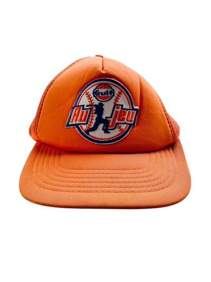 VTG Gulf Oil Au Jeu Snapback Trucker Hat Cap