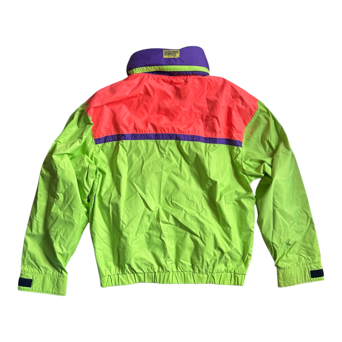 VTG ‘90s Nat Lacen Dermoflex Windbreaker Jacket w Hood Colourblock Size: M
