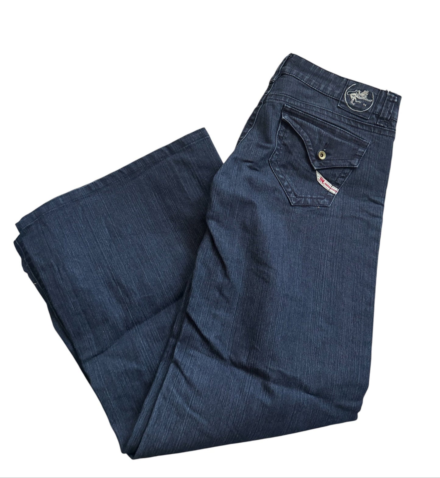VTG Y2K Parasuco Denim Legend Women's Dark Blue Wide Leg Jeans Size: 28