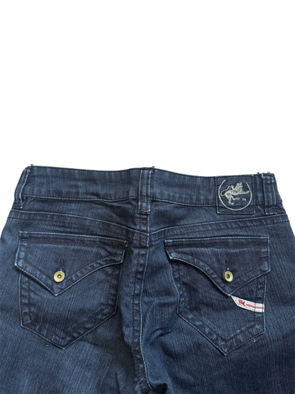 VTG Y2K Parasuco Denim Legend Women's Dark Blue Wide Leg Jeans Size: 28