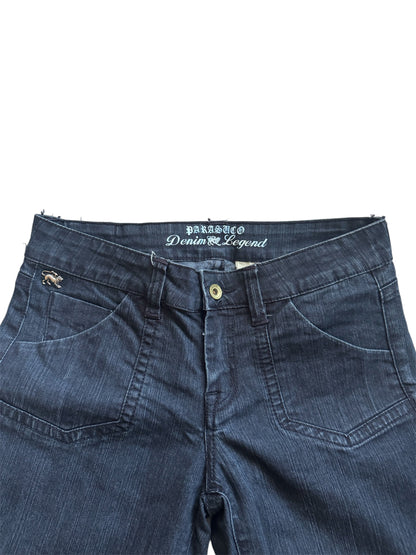 VTG Y2K Parasuco Denim Legend Women's Dark Blue Wide Leg Jeans Size: 28