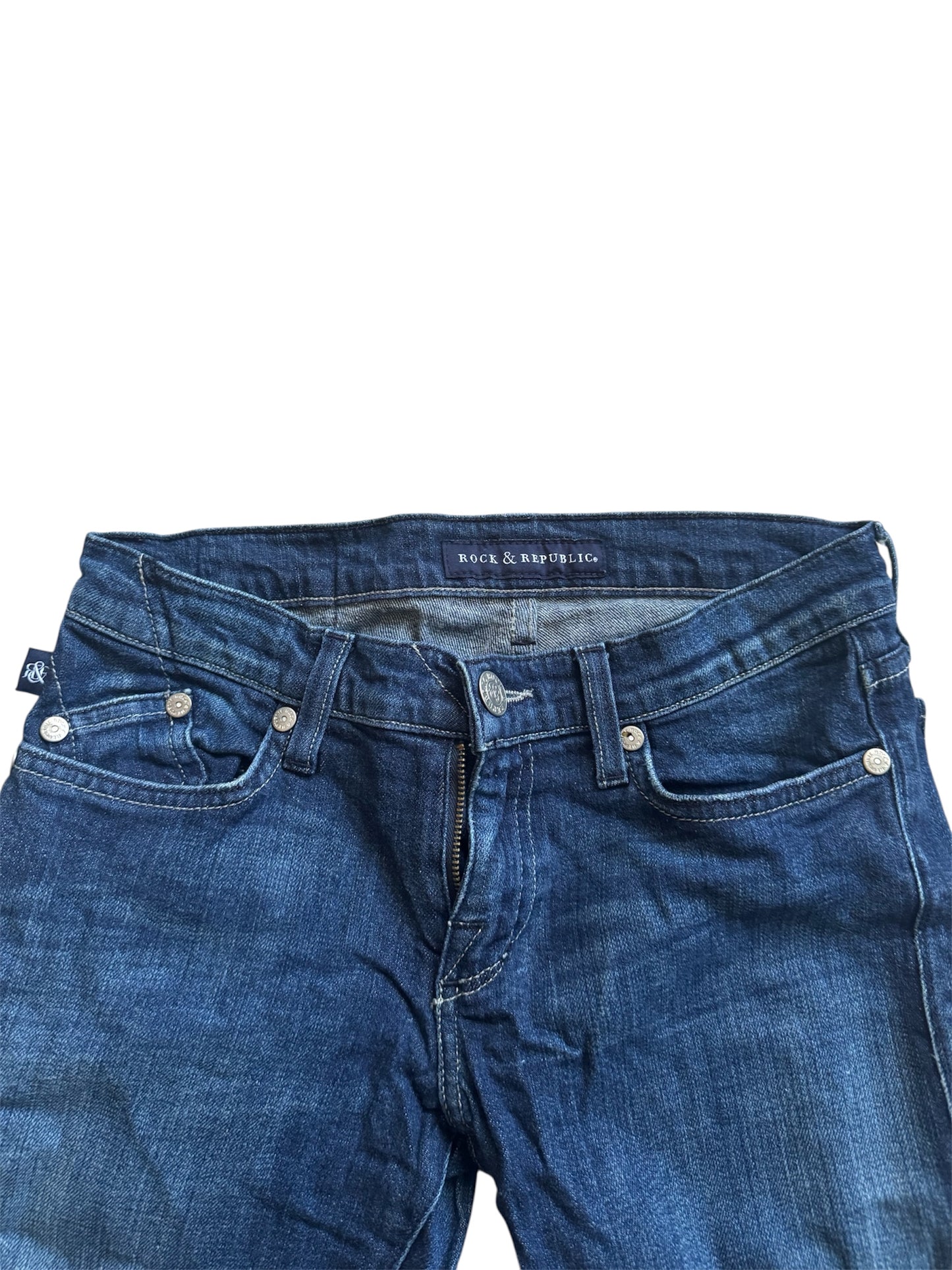 Rock & Republic Berlin Skinny Blue Women's Jeans Size: 27