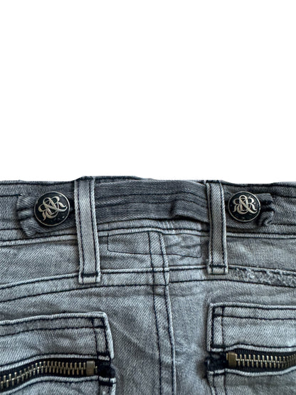 Rock & Republic Rowdy B#@!H Low Rise Skinny Gray Women's Jeans Size: 26