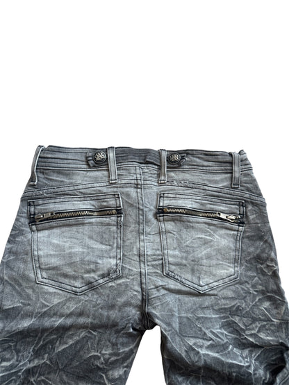 Rock & Republic Rowdy B#@!H Low Rise Skinny Gray Women's Jeans Size: 26