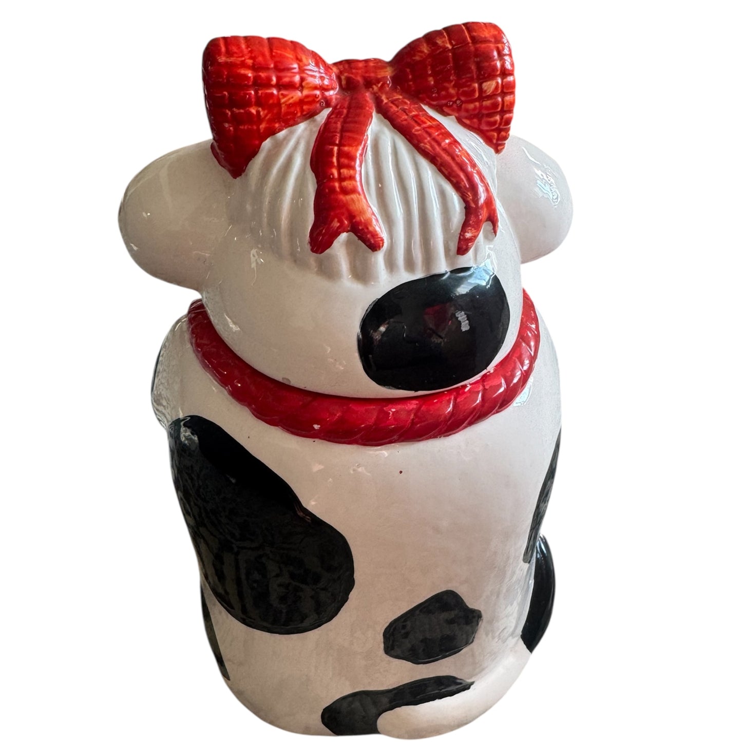 VTG Black & White Cow Ceramic Cookie Jar