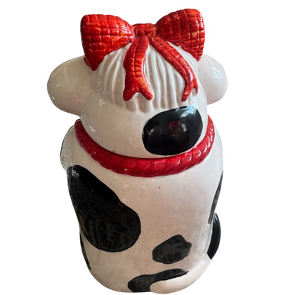 VTG Black & White Cow Ceramic Cookie Jar