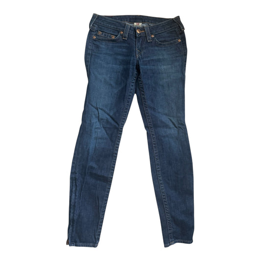 True Religion Gwen Skinny Blue Women's Zippered Ankle Jeans Size: 27