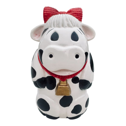 VTG Black & White Cow Ceramic Cookie Jar