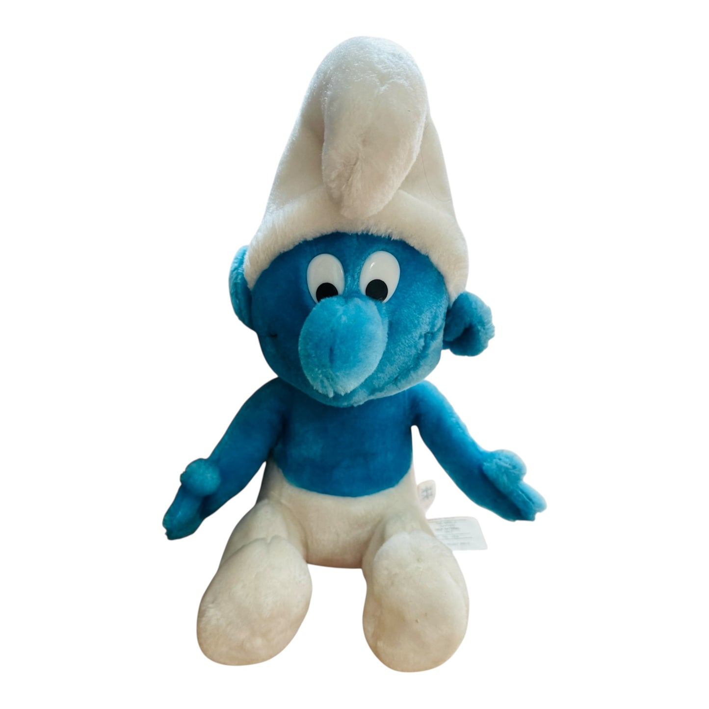 VTG 1979/81 The Smurfs Seated Smurf & Papa Smurf Bean Bag Plush Toy Bundle