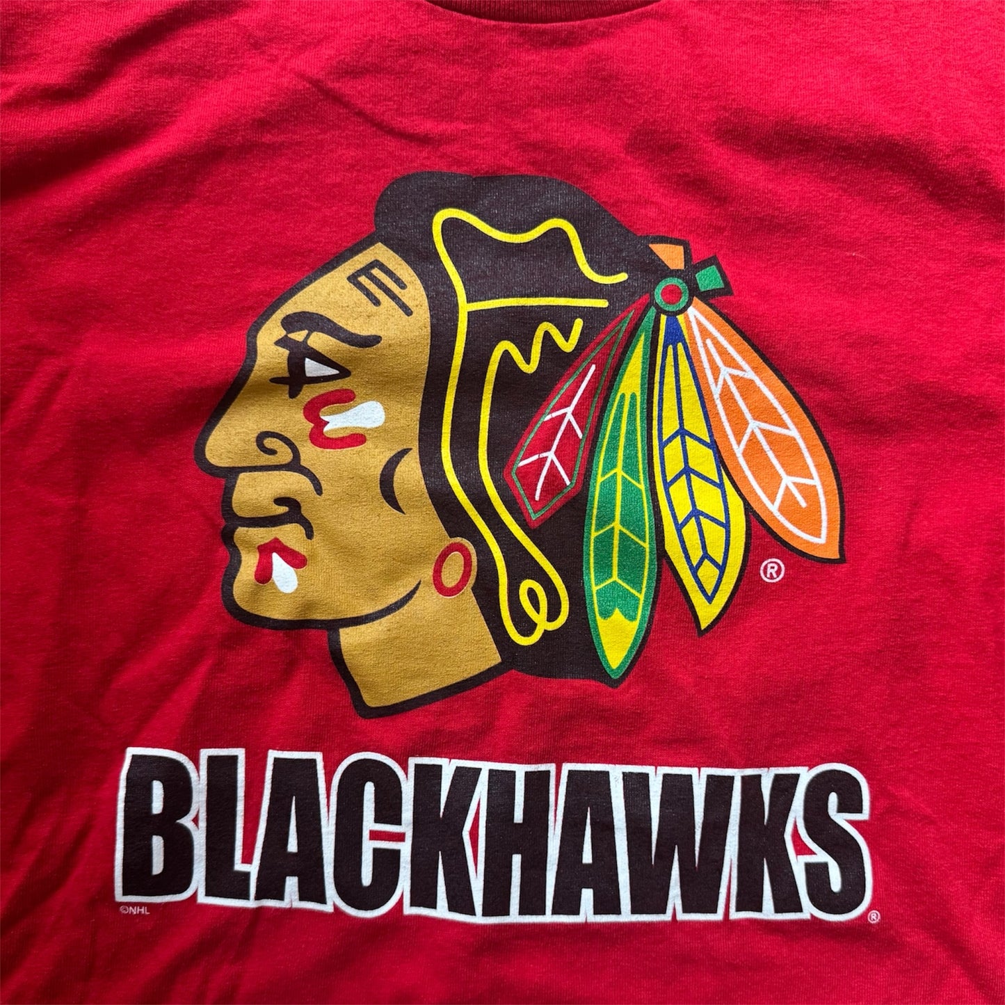 Y2K Retro Chicago Blackhawks NHL Bulletin T-Shirt Size: XL