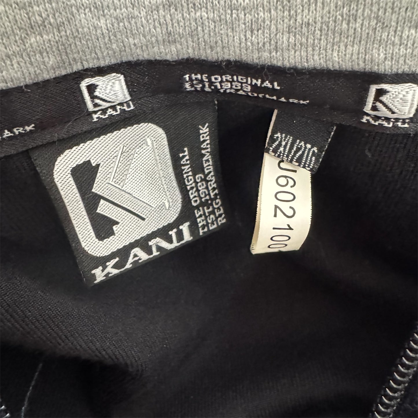 VTG Y2K Karl Kani Navy Black Velour Hoodie Size: XXL