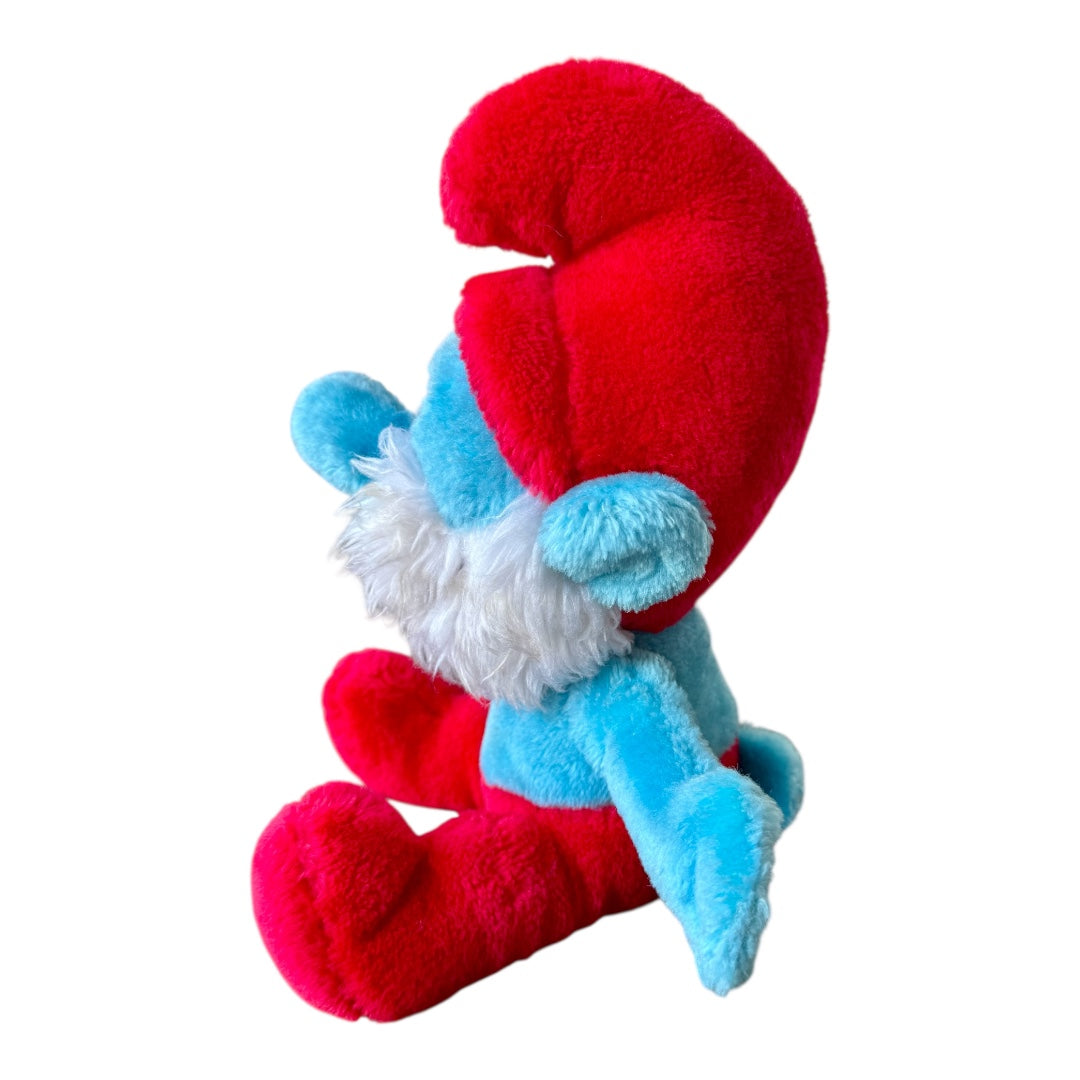 VTG 1979/81 The Smurfs Seated Smurf & Papa Smurf Bean Bag Plush Toy Bundle