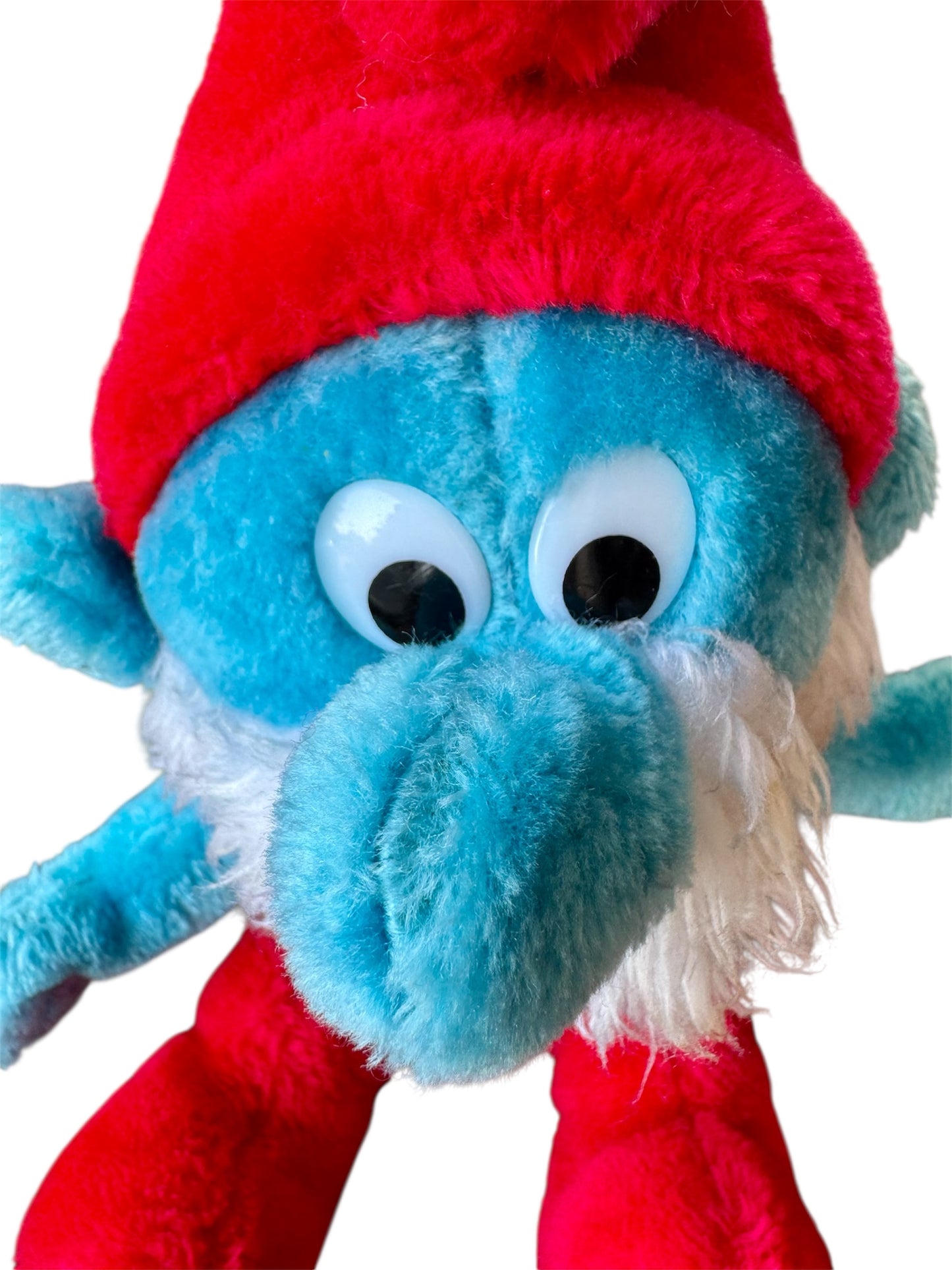 VTG 1979/81 The Smurfs Seated Smurf & Papa Smurf Bean Bag Plush Toy Bundle