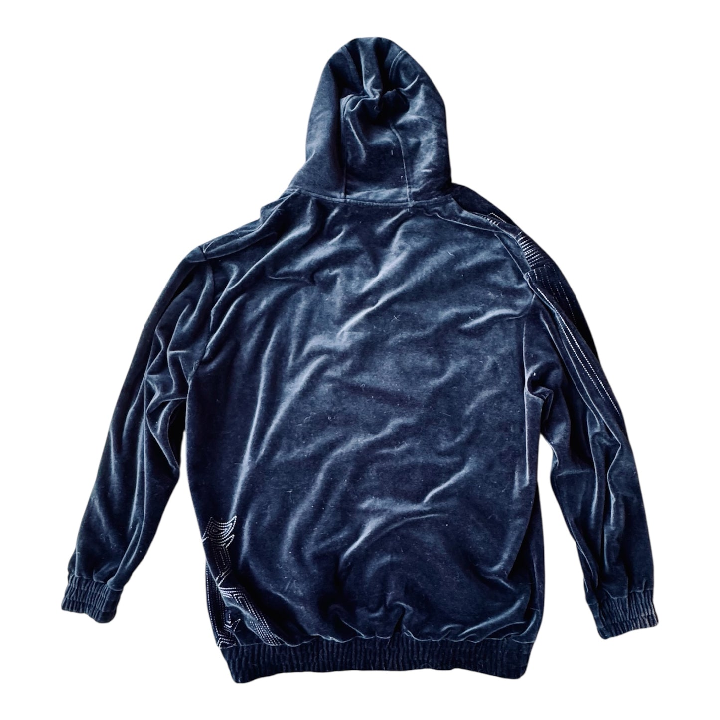 VTG Y2K Karl Kani Navy Black Velour Hoodie Size: XXL